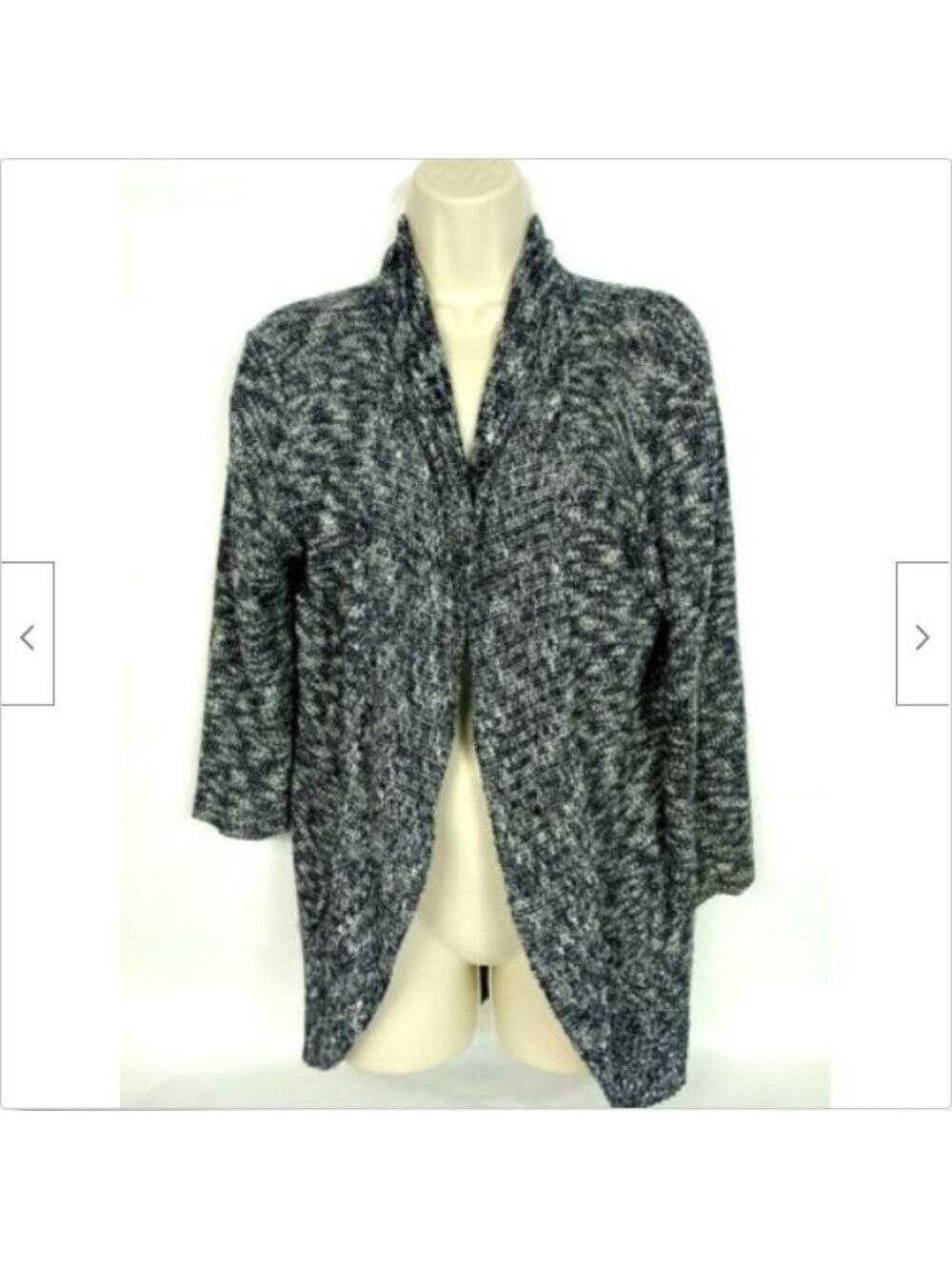 Dressbarn Women's Shrug Sweater Medium Black White